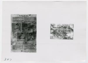 Primary view of object titled '[Photographs of Clippings]'.