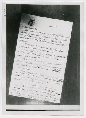 Primary view of object titled '[Oswald's Stationary, Photograph #1]'.