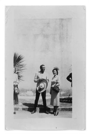 Tito Guizar and Marie Burkhalter standing next to a sidewalk