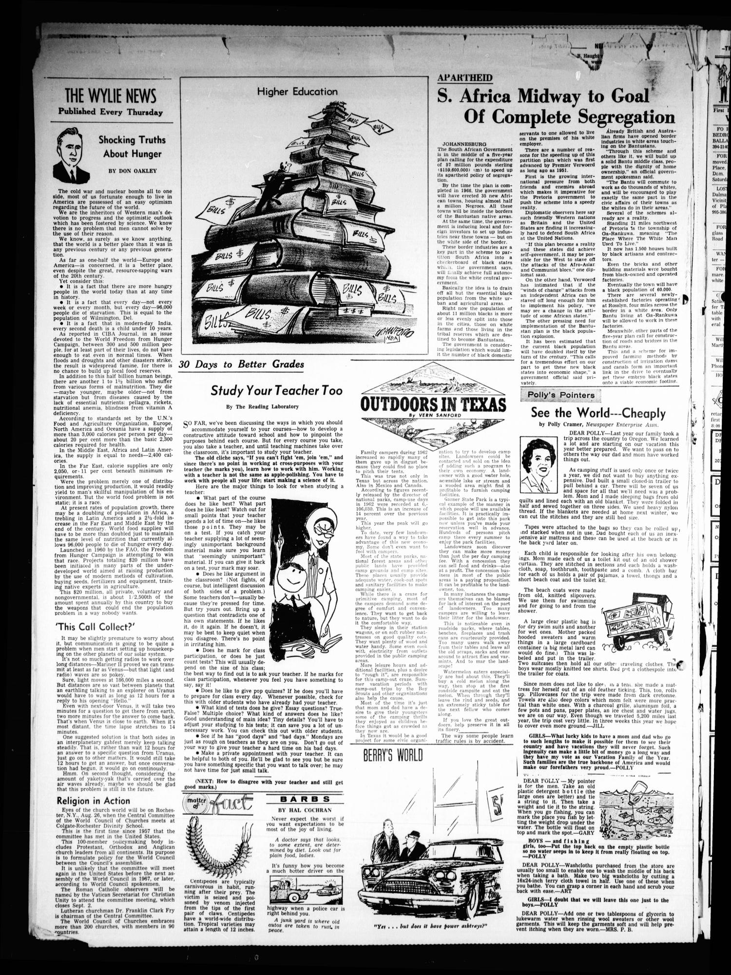The Wylie News (Wylie, Tex.), Vol. 16, No. 15, Ed. 1 Thursday, August 22, 1963
                                                
                                                    [Sequence #]: 4 of 6
                                                