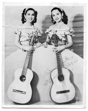 Autographed portrait of two musician sisters