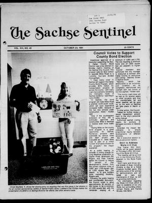Primary view of object titled 'The Sachse Sentinel (Sachse, Tex.), Vol. 16, No. 43, Ed. 1 Wednesday, October 23, 1991'.