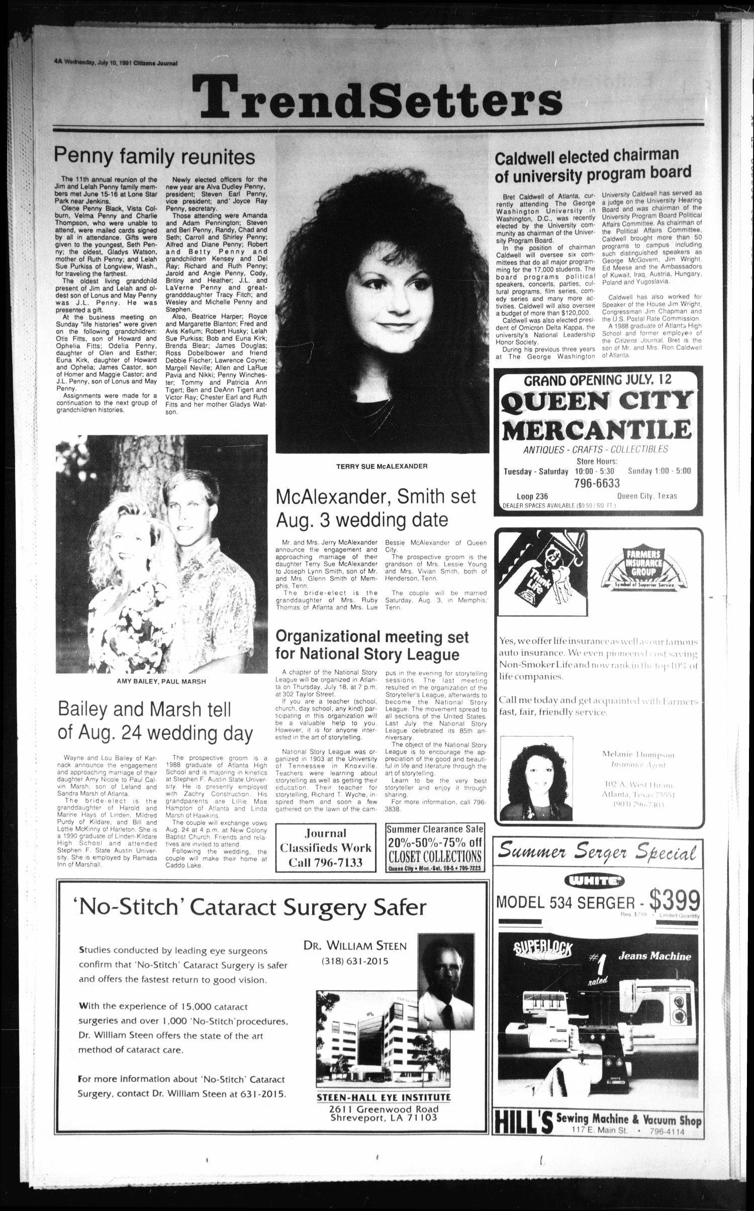 Citizens Journal (Atlanta, Tex.), Vol. 112, No. 116, Ed. 1 Wednesday, July 10, 1991
                                                
                                                    [Sequence #]: 4 of 14
                                                