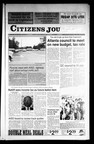 Primary view of object titled 'Citizens Journal (Atlanta, Tex.), Vol. 113, No. 32, Ed. 1 Sunday, September 22, 1991'.