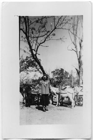 Unidentified woman with mules