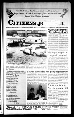 Primary view of object titled 'Citizens Journal (Atlanta, Tex.), Vol. 113, No. 52, Ed. 1 Wednesday, December 4, 1991'.