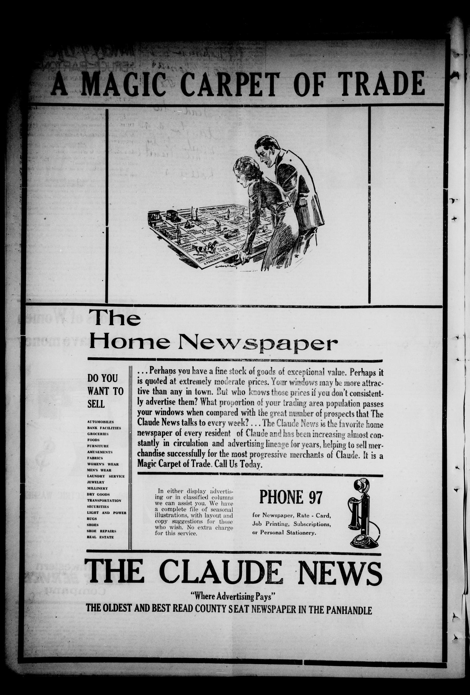 Claude News (Claude, Tex.), Vol. 43, No. 43, Ed. 1 Friday, July 1, 1932
                                                
                                                    [Sequence #]: 4 of 14
                                                
