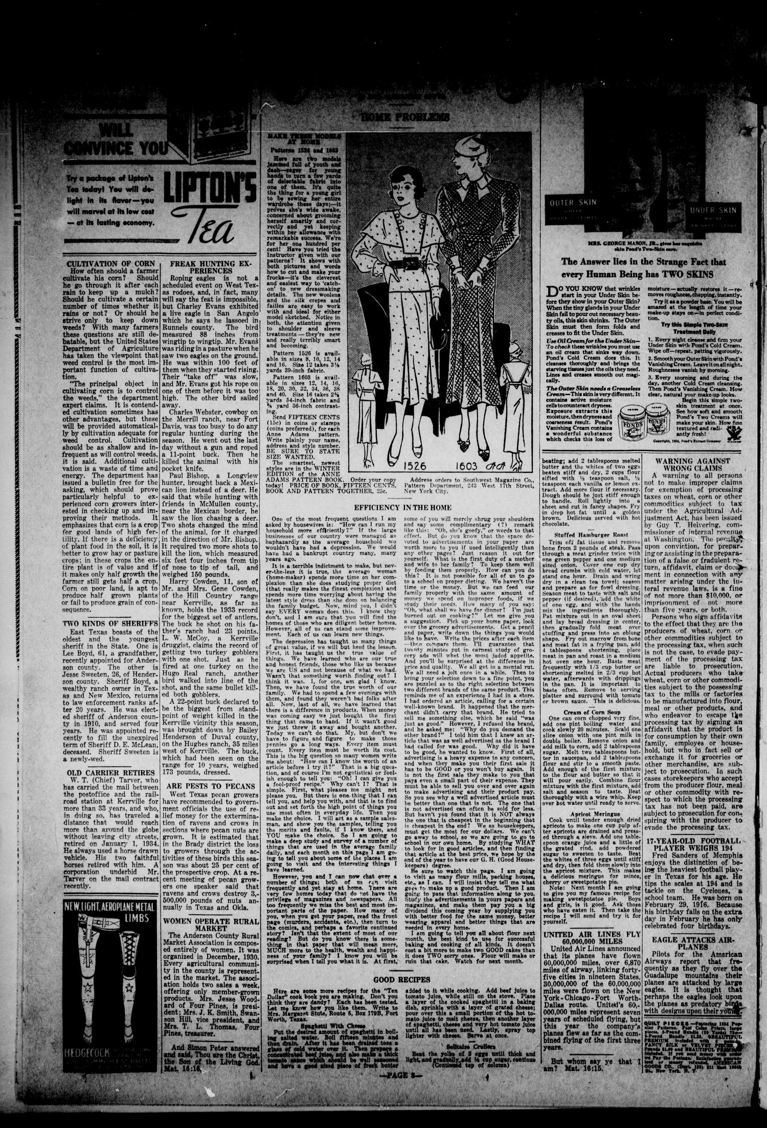 Claude News (Claude, Tex.), Vol. 45, No. 19, Ed. 1 Friday, January 12, 1934
                                                
                                                    [Sequence #]: 12 of 12
                                                