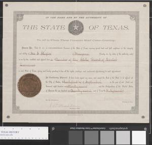 Membership Certificate - Texas State Board of Dental Examiners
