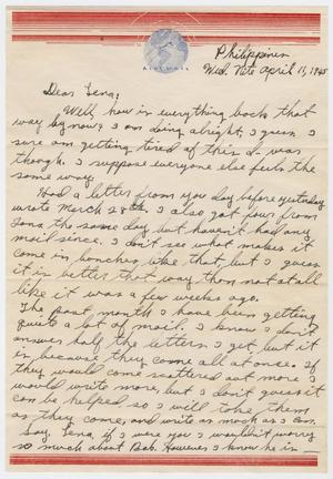 [Letter from Beal S. Powell to Lena Lawson, April 11, 1945]