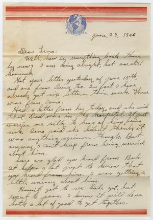 [Letter from Beal S. Powell to Lena Lawson, June 27, 1945]