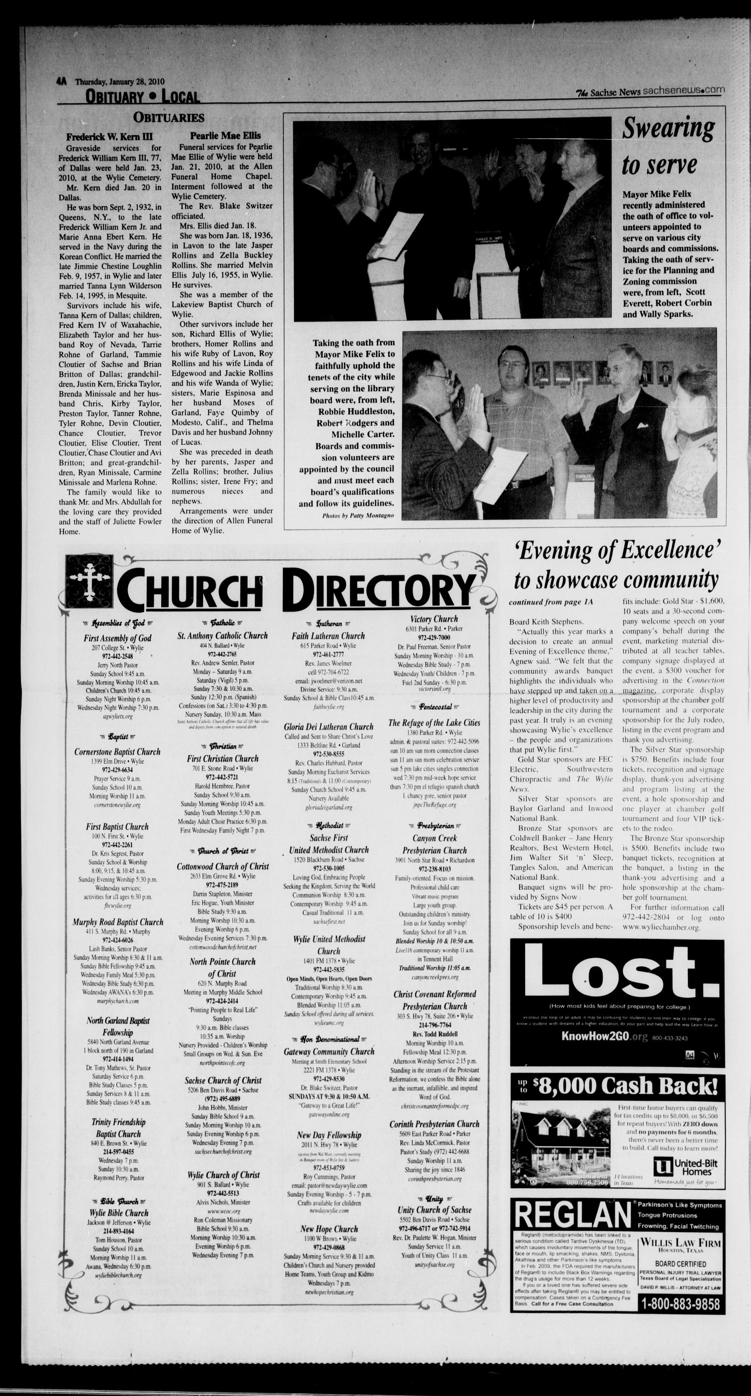 The Sachse News (Sachse, Tex.), Vol. 6, No. 1, Ed. 1 Thursday, January 28, 2010
                                                
                                                    [Sequence #]: 4 of 18
                                                