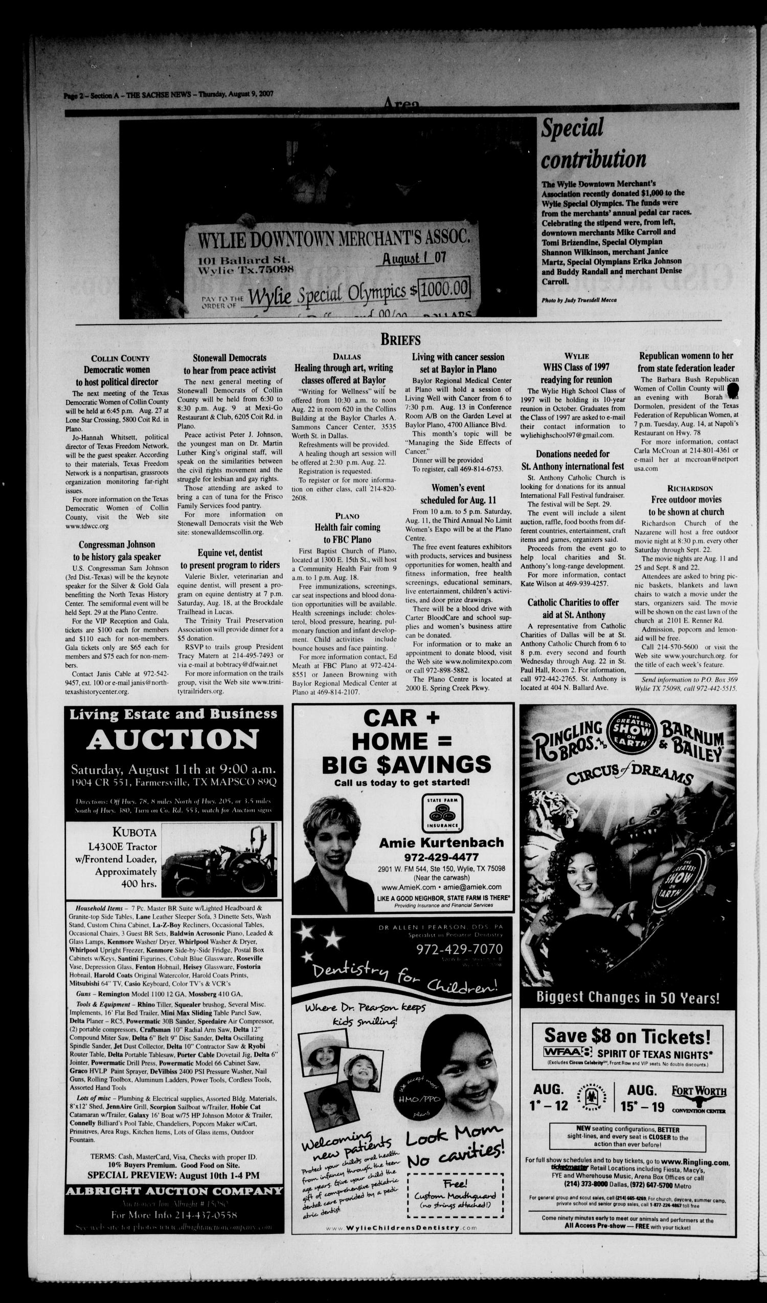 The Sachse News (Sachse, Tex.), Vol. 3, No. 28, Ed. 1 Thursday, August 9, 2007
                                                
                                                    [Sequence #]: 2 of 18
                                                