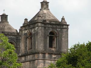 Detail of tower at Mission Concepción
