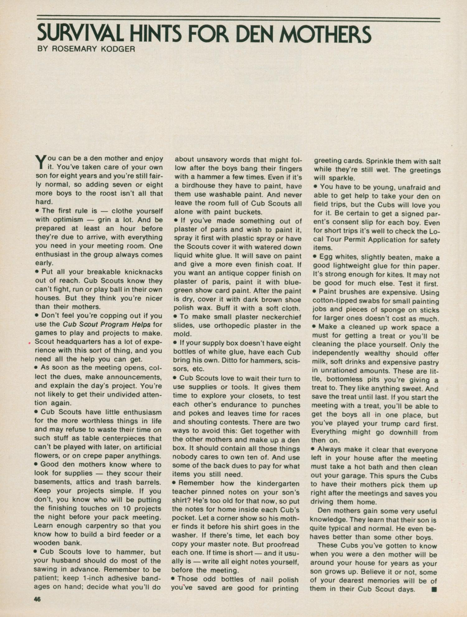Scouting, Volume 62, Number 8, November-December 1974
                                                
                                                    46
                                                