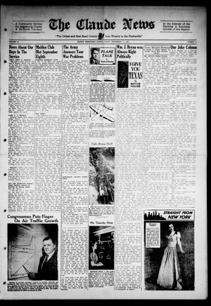 Primary view of object titled 'Claude News (Claude, Tex.), Vol. 54, No. 3, Ed. 1 Friday, September 15, 1944'.