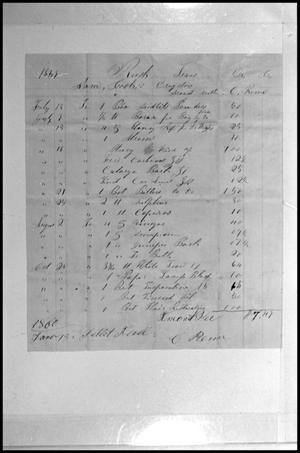 Primary view of object titled '[Statement from Sam Cook's Drug Store]'.