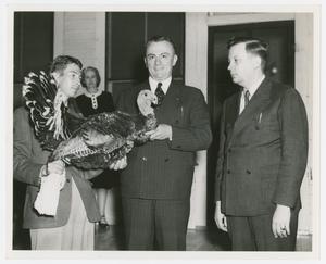 [W. Lee O'Daniel Holding a Turkey]