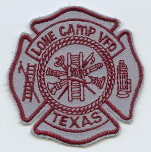 Primary view of object titled '[Lone Camp, Texas Volunteer Fire Department Patch]'.