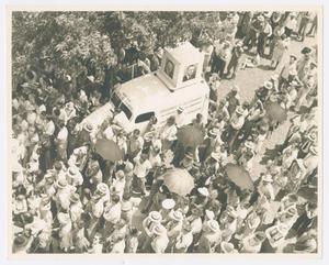 Primary view of object titled '[Campaign Van at a Rally]'.
