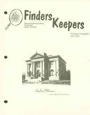 Primary view of object titled 'Finders Keepers, Volume 2, Number 2, May 1985'.