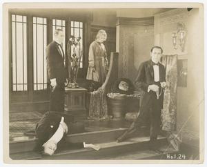 Primary view of object titled '[Death scene on movie set]'.