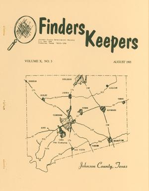 Primary view of object titled 'Finders Keepers, Volume 10, Number 3, August 1993'.