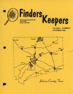 Finders Keepers, Volume 2, Number 4, November 1985