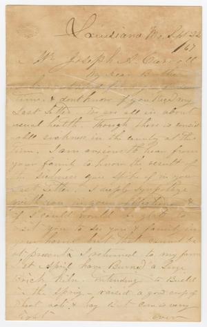 Primary view of object titled '[Letter from Thomas M. Carroll to Joseph A. Carroll, September 22, 1867]'.