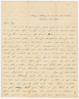 Primary view of object titled '[Letter from Joseph A. Carroll to Celia Carroll, October 30 & 31, 1861]'.