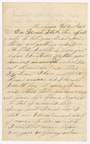 [Letter from David Finley to Joseph A. Carroll, February 21, 1859]