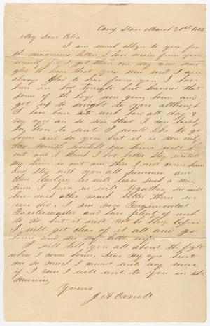 Primary view of object titled '[Letter from Joseph A. Carroll to Celia Carroll, March 31, 1862]'.