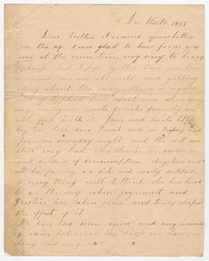Primary view of object titled '[Letter from Elizabeth C. Pew to Joseph A. Carroll, December 10, 1858]'.