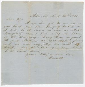 Primary view of object titled '[Letter from Joseph A. Carroll to Celia Carroll, November 22, 1861]'.