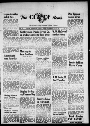 Primary view of object titled 'Claude News (Claude, Tex.), Vol. 74, No. 12, Ed. 1 Thursday, November 7, 1963'.