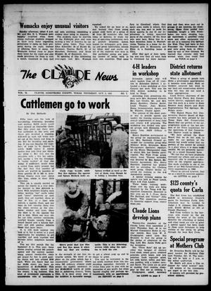 Primary view of object titled 'Claude News (Claude, Tex.), Vol. 72, No. 7, Ed. 1 Thursday, October 5, 1961'.