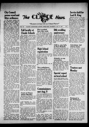 Claude News (Claude, Tex.), Vol. 76, No. 1, Ed. 1 Thursday, August 19, 1965