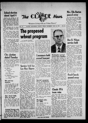 Claude News (Claude, Tex.), Vol. 73, No. 32, Ed. 1 Thursday, March 28, 1963