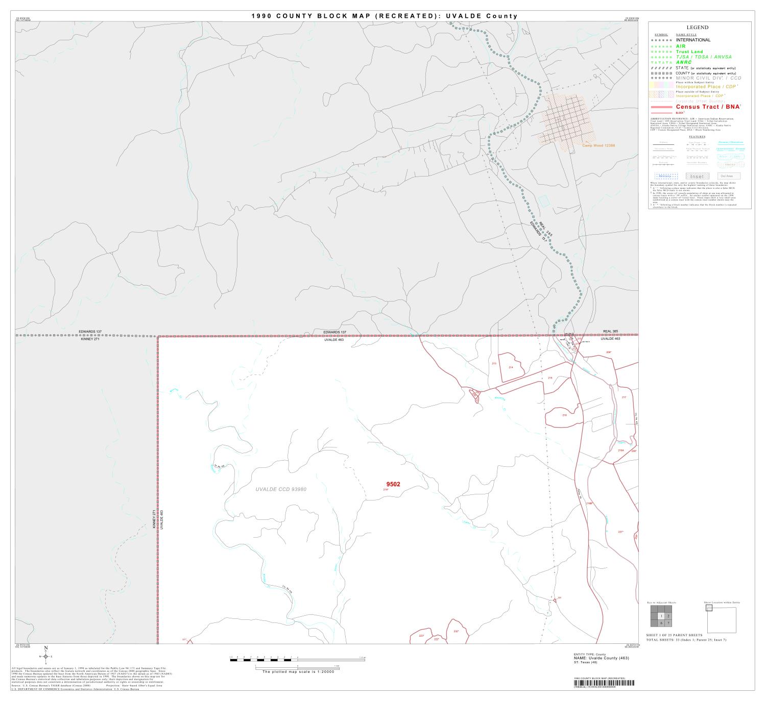 1990 Census County Block Map (Recreated): Uvalde County, Block 1
                                                
                                                    [Sequence #]: 1 of 1
                                                