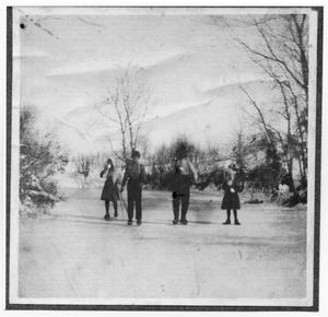 Primary view of object titled 'Bowen Children Skating on Frozen Creek'.