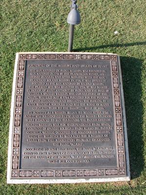 Primary view of object titled '[Plaque at San Antonio Mission]'.