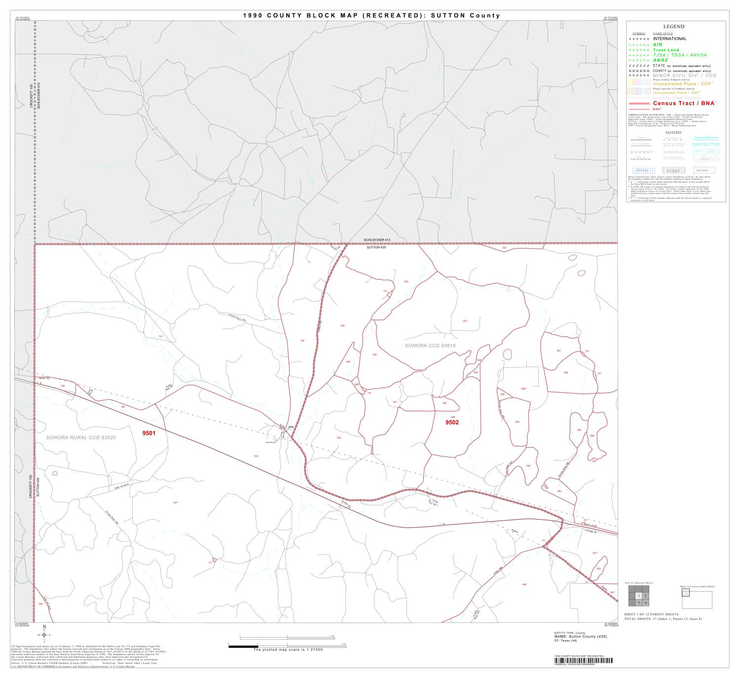 1990 Census County Block Map (Recreated): Sutton County, Block 1
                                                
                                                    [Sequence #]: 1 of 1
                                                