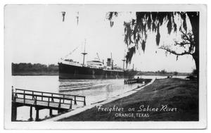 [Photograph of Freighter on Sabine River]