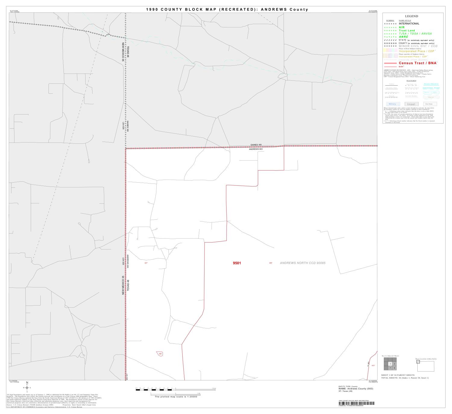 1990 Census County Block Map (Recreated): Andrews County, Block 1
                                                
                                                    [Sequence #]: 1 of 1
                                                