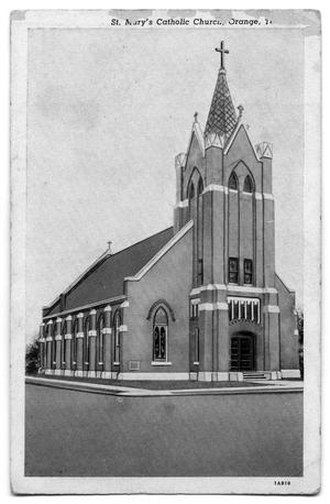A postcard of St. Mary's Catholic Church in Orange, Texas