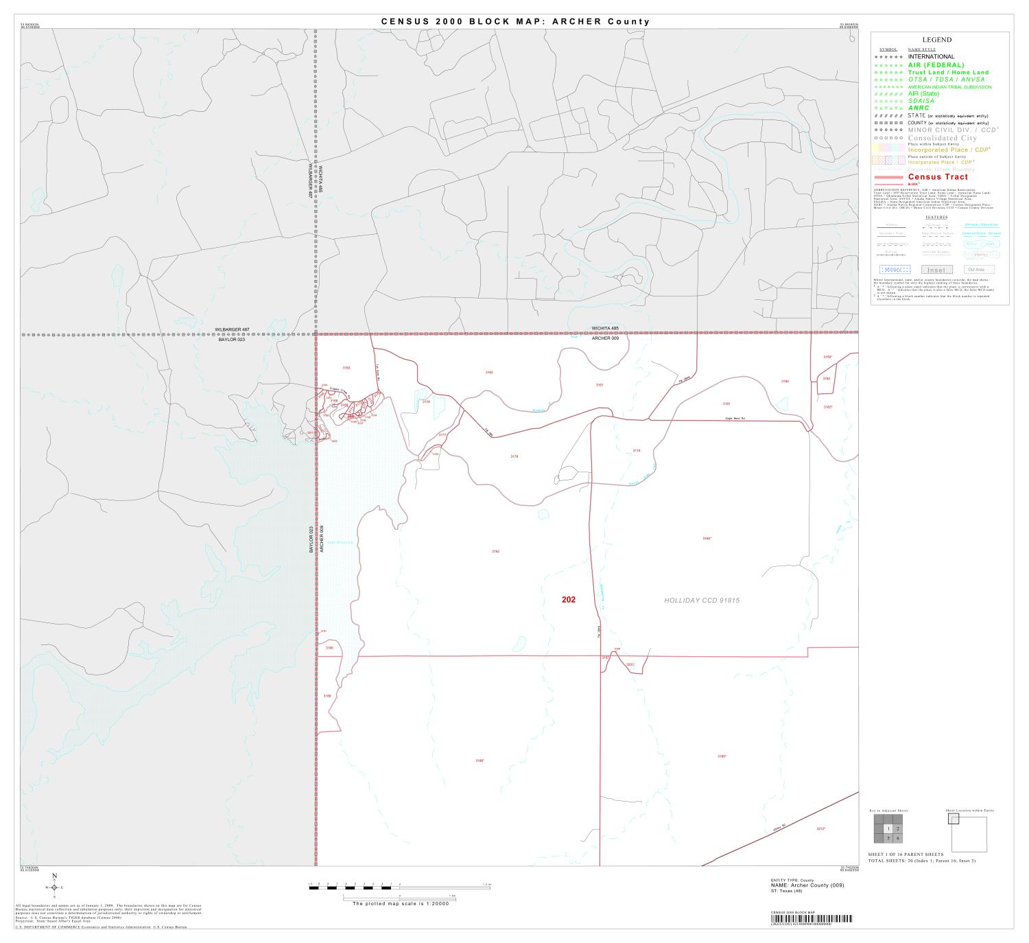2000 Census County Block Map: Archer County, Block 1
                                                
                                                    [Sequence #]: 1 of 1
                                                