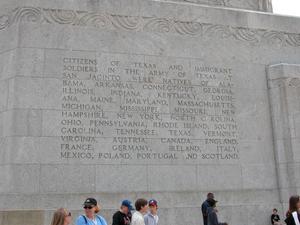 Primary view of object titled 'Engraved frieze on the San Jacinto Monument, Citizens of Texas'.