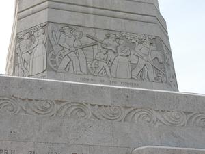 Frieze of San Jacinto Monument, Coming of the Pioneers