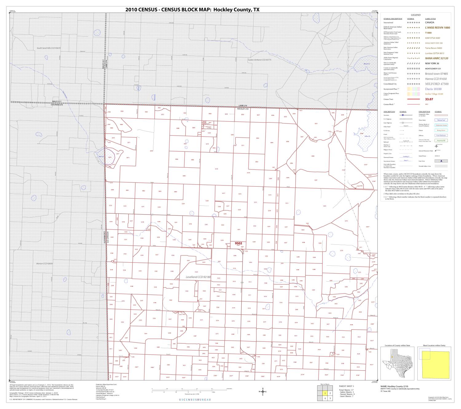 2010 Census County Block Map Hockley County Block 1 The Portal To