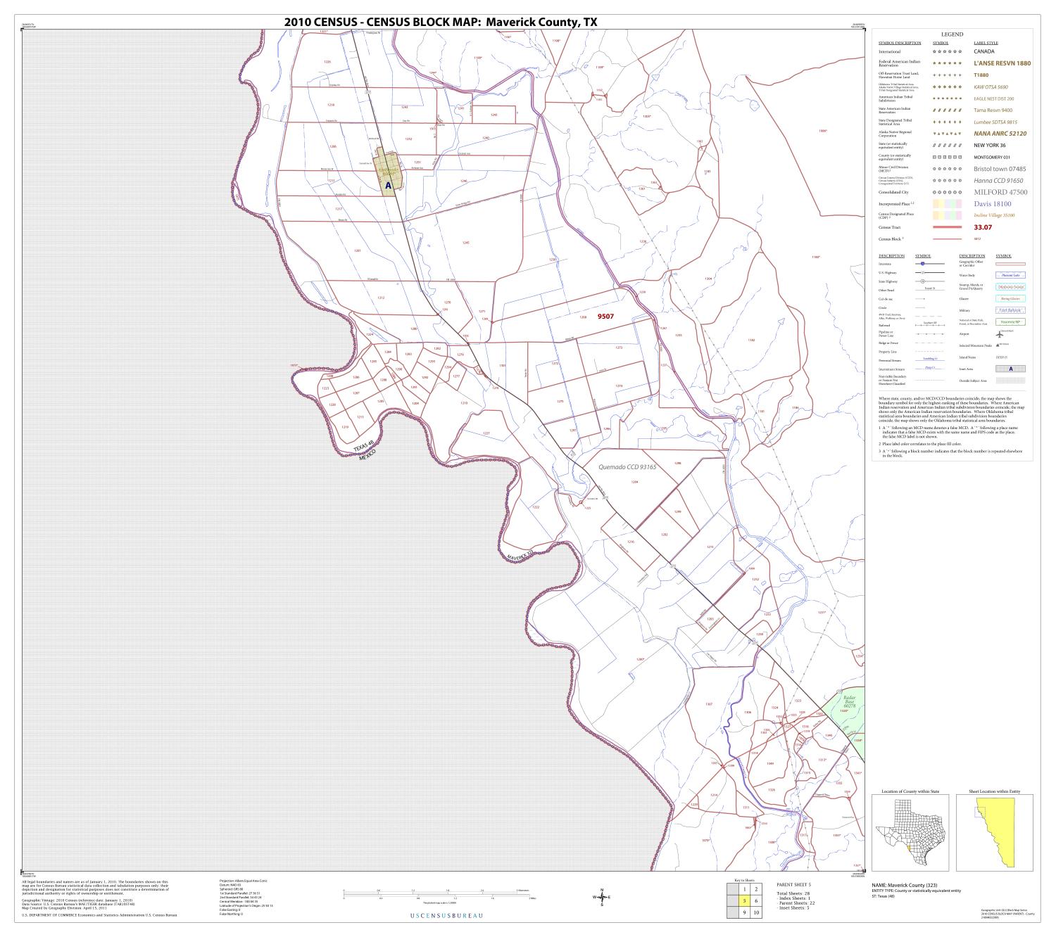 2010 Census County Block Map: Maverick County, Block 5
                                                
                                                    [Sequence #]: 1 of 1
                                                